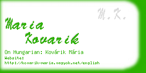maria kovarik business card